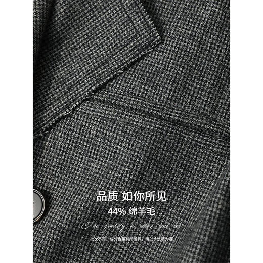 COCOBELLA格雷系穿搭明线千鸟格羊毛西装女秋气质通勤西服SI3018 商品图4
