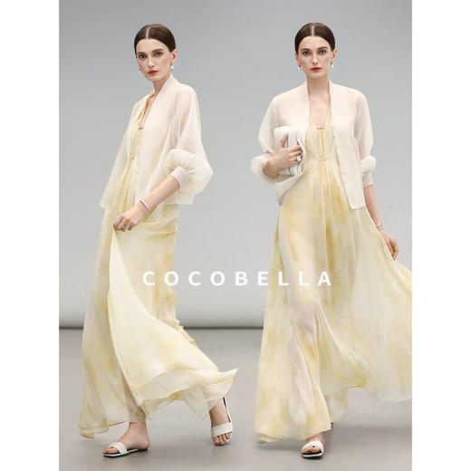 COCOBELLA新中式灯笼袖遮阳短外套国风衬衫空调衫SC3080-4 商品图1