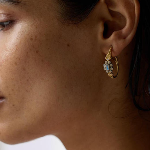 北京仓｜Dorothee sausset-ANNE EARINGS 5-弯月 伦敦蓝 耳环［法国设计师］ 商品图1