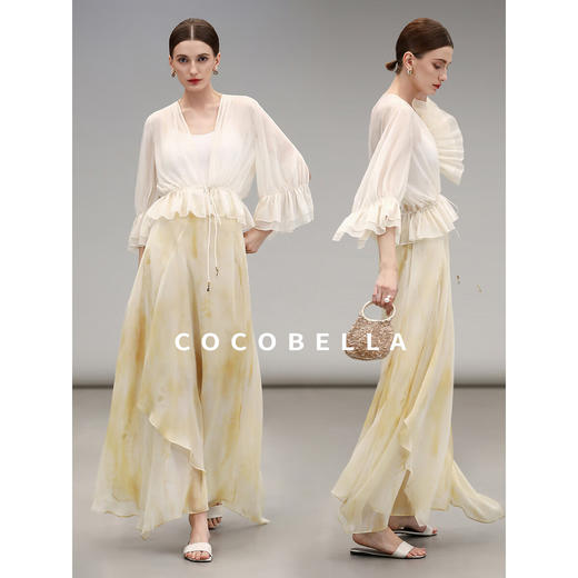COCOBELLA法式浪漫5米对丝荷叶边雪纺衫开衫遮阳空调衫LC3103 商品图3