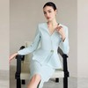 IWY/水蓝色无领蓝色正装套装裙西装高端新款气质主持商务套裙CS2226 商品缩略图4
