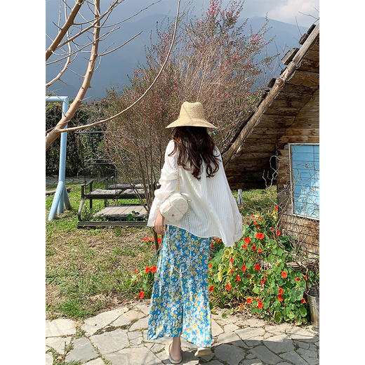 <曾小咸推荐>夏日小清新柠檬黄背心碎花半身裙套装 商品图4