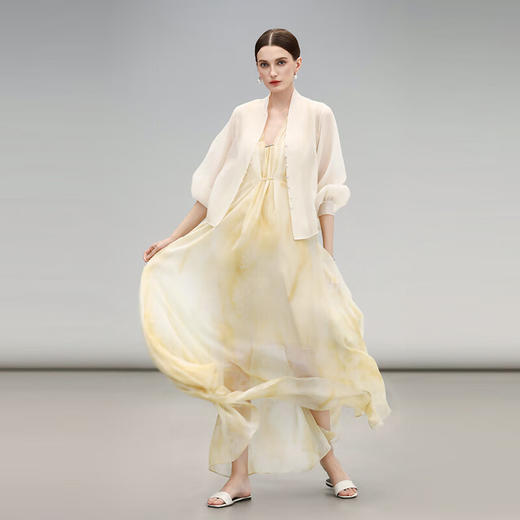 COCOBELLA新中式灯笼袖遮阳短外套国风衬衫空调衫SC3080-4 商品图4