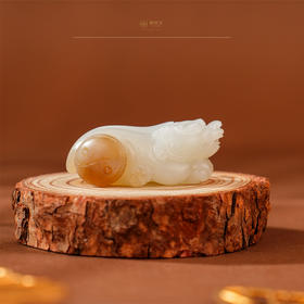 「慕财」糖羊脂玉貔貅挂件