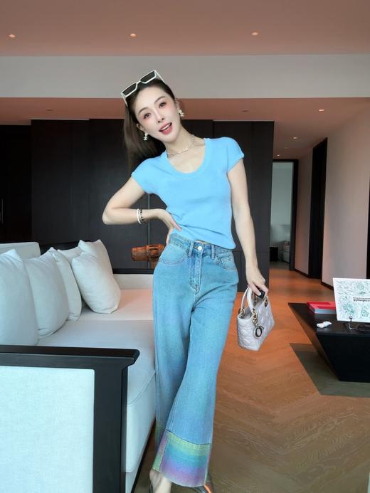 PIANAI冷小姐# 多彩焕新！U领莱赛尔羊毛夏季针织短袖 商品图6