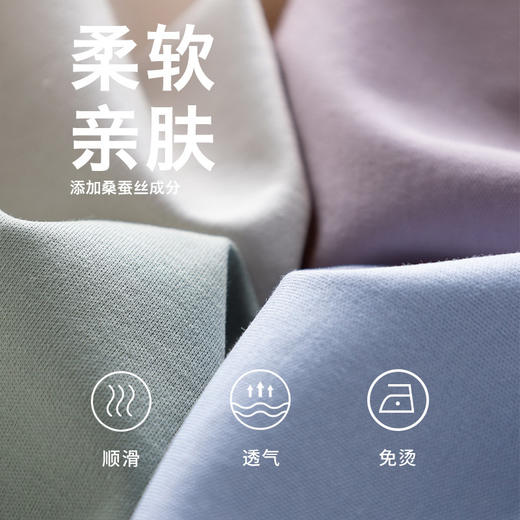 【两件起拍，一件不发】【8色可选，柔糯丝滑】【礼盒装】夏季女款桑蚕丝双面丝光棉T恤丝滑短袖蚕丝短袖T恤100% 商品图4