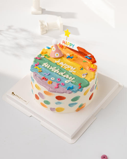 ins多彩彩虹蛋糕（百分百进口动物奶油） 商品图1