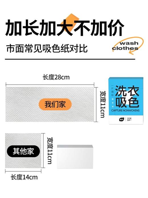 【外包装轻微破损介意慎拍】植护洗衣防串染吸色片50片/盒 商品图3