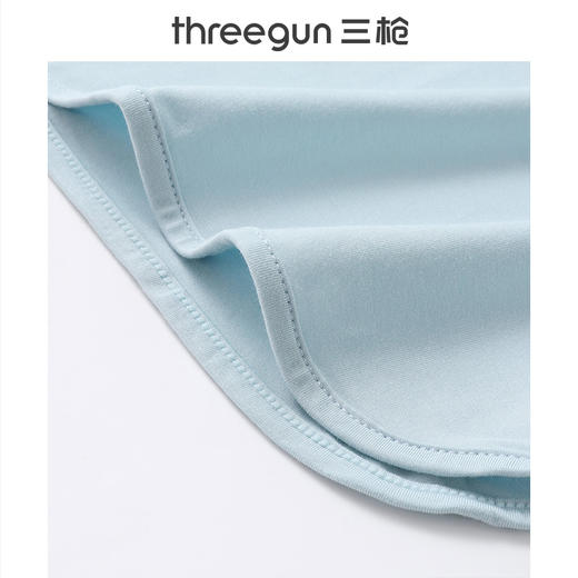 Threegun三枪 高支木代尔V领短袖女衫-24074A011 商品图5