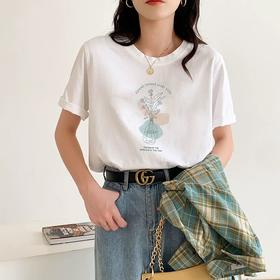 爆款T恤热卖中！！【Dingdangkeke  纯棉印花短袖】M-3XL，80-140斤可穿，10款可选，纯棉面料，柔软透气舒适百搭。