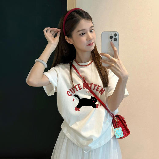 爆款T恤热卖中！！【Dingdangkeke  纯棉印花短袖】M-3XL，80-140斤可穿，10款可选，纯棉面料，柔软透气舒适百搭。 商品图5