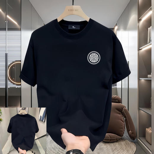 300g重磅美式纯棉短袖t恤夏季宽松百搭休闲潮牌上衣男女情 侣同款(5-327) 商品图3