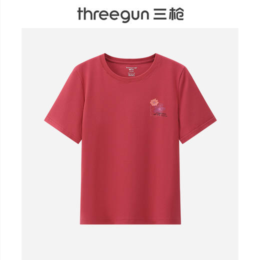 Threegun三枪 冰泉棉印花圆领短袖女衫-T20002A01 商品图3