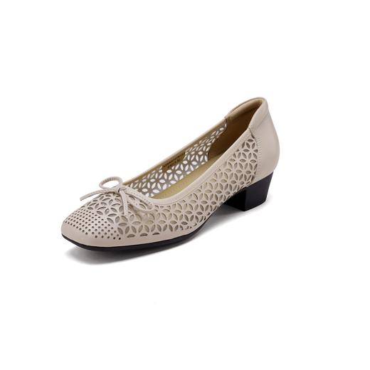 西村名物2025年春季新款舒适中跟百搭中式风单鞋镂空单鞋X25AH14761 商品图1