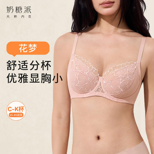 【积分兑换】奶糖派花梦大胸显小内衣女夏季超薄法式蕾丝性感文胸胸罩2025新款 商品图0
