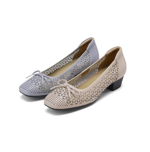 西村名物2025年春季新款舒适中跟百搭中式风单鞋镂空单鞋X25AH14761 商品图0