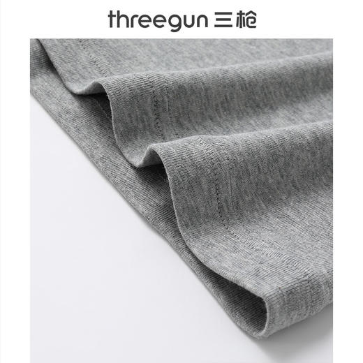 Threegun三枪 舒肤棉罗纹弹力V领短袖男衫-24005A011 商品图5