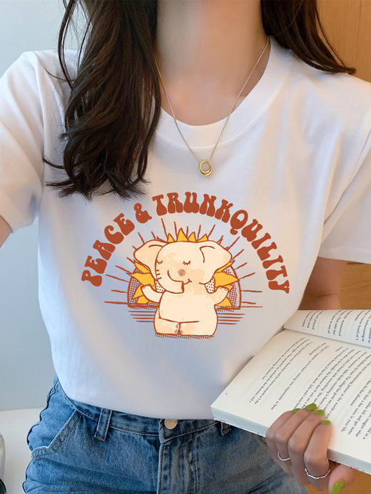 爆款T恤热卖中！！【Dingdangkeke  纯棉印花短袖】M-3XL，80-140斤可穿，10款可选，纯棉面料，柔软透气舒适百搭。 商品图9