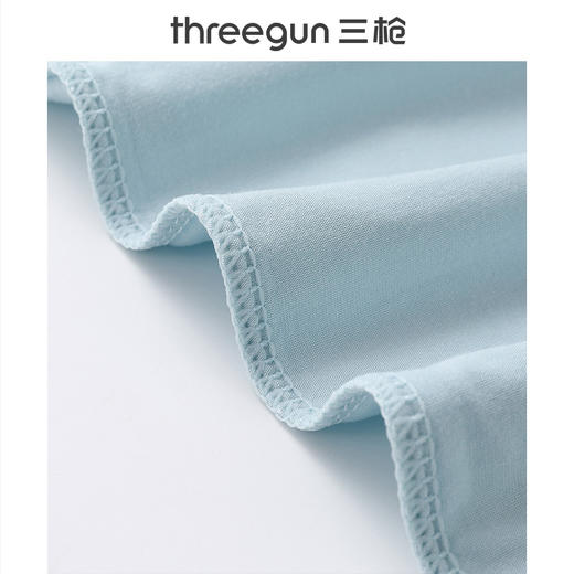 Threegun三枪 高支木代尔V领短袖女衫-24074A011 商品图4