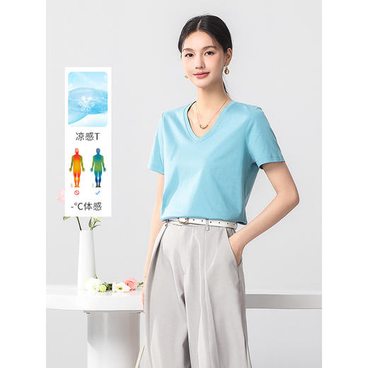 【两件起拍，一件不发】【8色可选，柔糯丝滑】【礼盒装】夏季女款桑蚕丝双面丝光棉T恤丝滑短袖蚕丝短袖T恤100% 商品图5