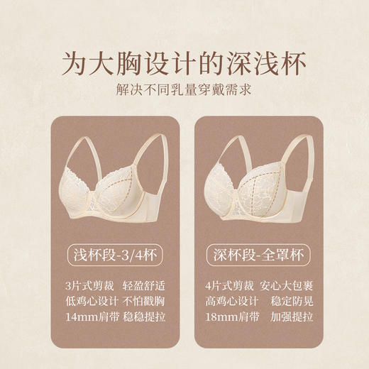 【积分兑换】奶糖派花梦大胸显小内衣女夏季超薄法式蕾丝性感文胸胸罩2025新款 商品图2