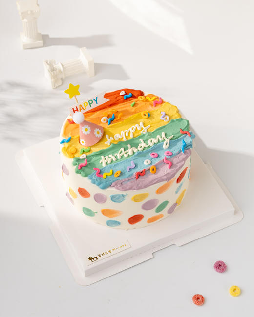 ins多彩彩虹蛋糕（百分百进口动物奶油） 商品图2