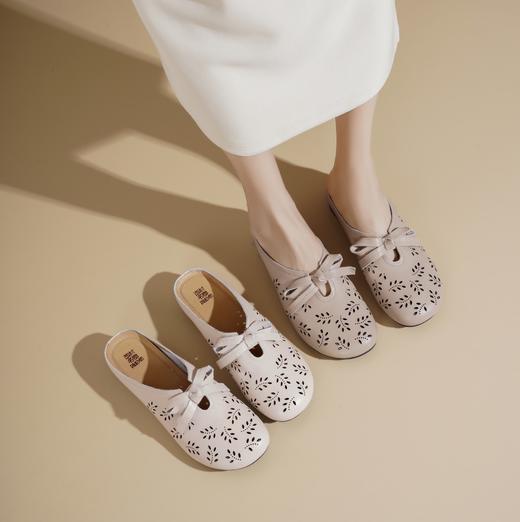 【夏季新款】西村名物2025年夏季新款舒适软底百搭中式风后空镂空拖鞋X25AH14641 商品图0