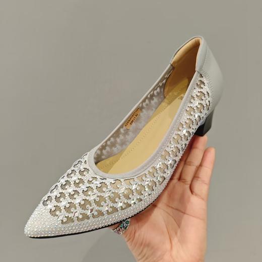 西村名物2025年春季新款舒适低跟百搭中式风小尖头单鞋X25AH14771 商品图2