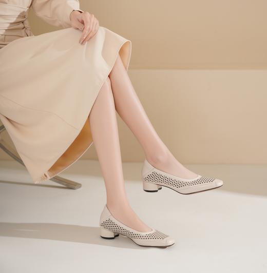 【初夏新款】西村名物2025年夏季新款舒适低跟百搭新中式风镂空单鞋X25AH14571 商品图3