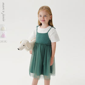 马克珍妮夏装 女童网纱纯棉吊带连衣裙230906