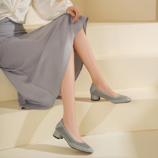 【初夏新款】西村名物2025年夏季新款舒适低跟百搭新中式风镂空单鞋X25AH14571 商品图2