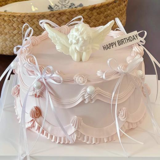 『温暖天使』粉色天使氛围感生日蛋糕 商品图0