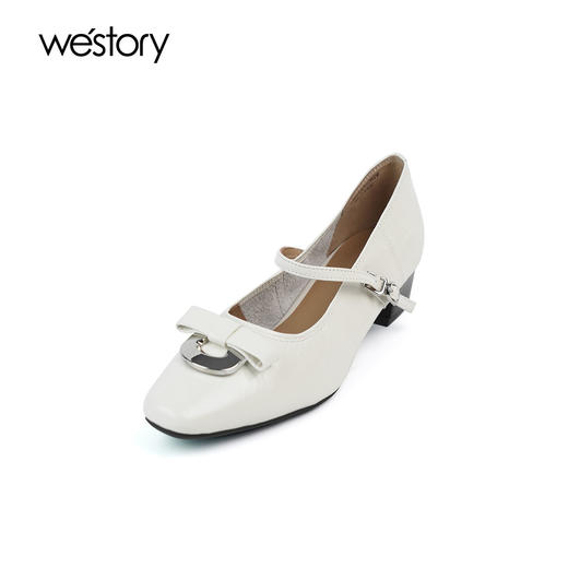 westory秋季新款纯色圆头低跟舒适优雅玛丽珍单鞋W24CE75001 商品图1