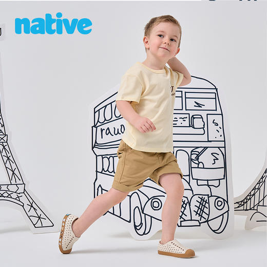 [ss2025]naitve 新款可爱猫狗图案沿条印花洞洞鞋亲子户外休闲沙滩凉鞋 商品图3