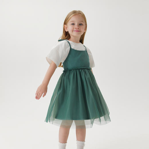 马克珍妮夏装 女童网纱纯棉吊带连衣裙230906 商品图2