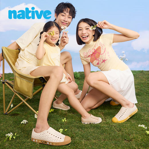 [ss2025]naitve 新款可爱猫狗图案沿条印花洞洞鞋亲子户外休闲沙滩凉鞋 商品图1