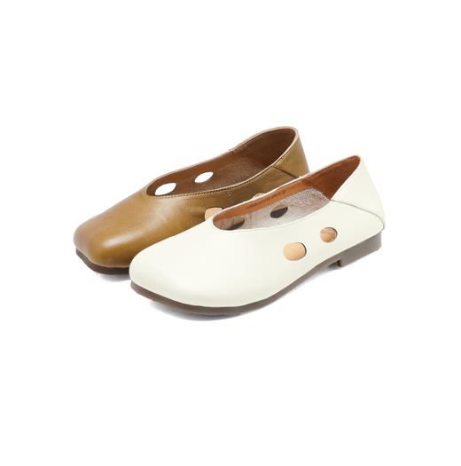 【春季新款】西村名物2025年春季新款舒适软底时尚百搭猪嘴镂空单鞋X25AH14721 商品图0