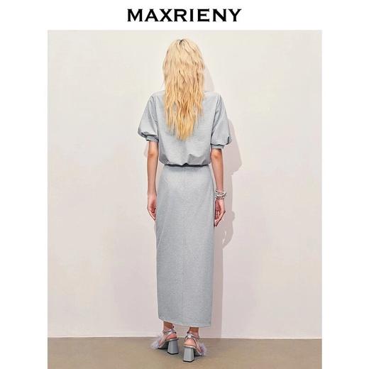 玛克门店发货：休闲抽褶开衩半身裙高级气质感女装修身显瘦(货号:MC85SK282) 商品图3