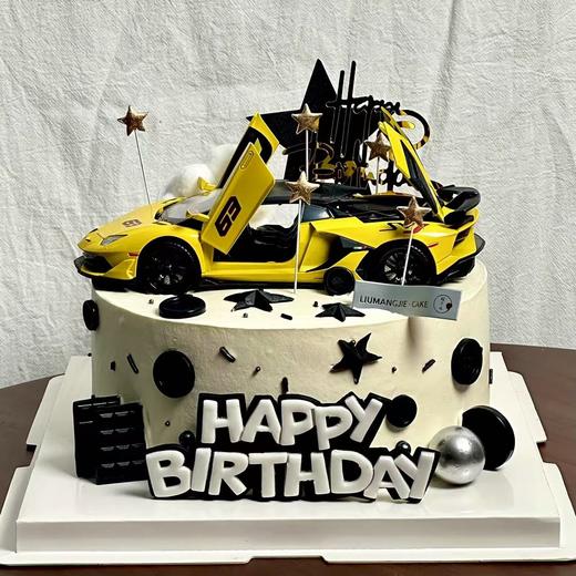 【梦中情车】男生兰博基尼生日蛋糕 商品图0