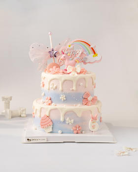 双层独角兽儿童生日蛋糕（百分百进口动物奶油）