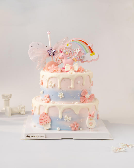 双层独角兽儿童生日蛋糕（百分百进口动物奶油） 商品图0
