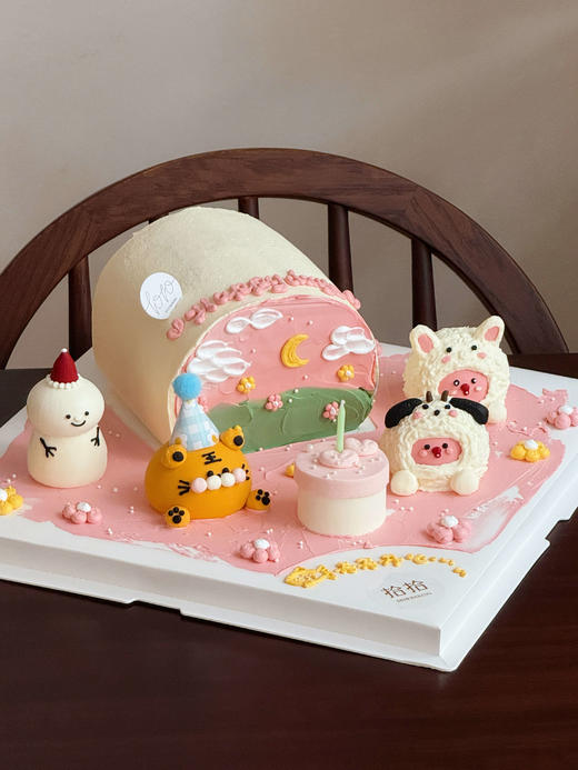 「小老虎·loopy·小雪人」立体小动物可爱糕·半球形场景造型·100%动物奶油（附图5寸·提前7天预订） 商品图5