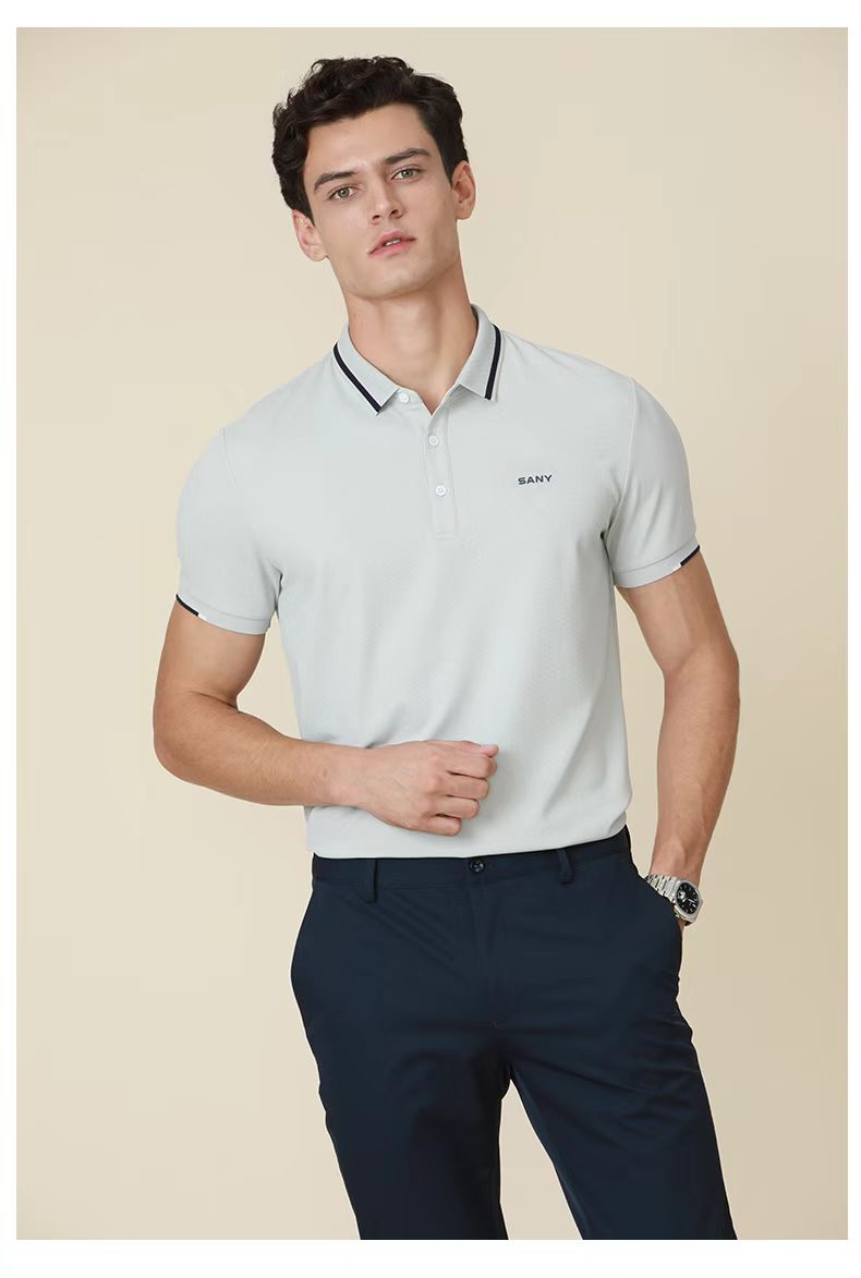 SANY男士商务轻薄翻领T恤320C