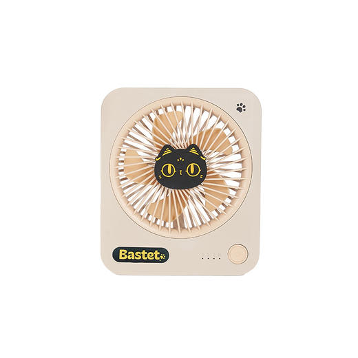 大英博物馆 巴斯特系列 萌猫桌面小风扇 浅棕色 紫灰色 商品图6