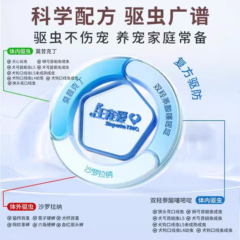 美国硕腾 汪宠爱 驱虫药体内外同驱