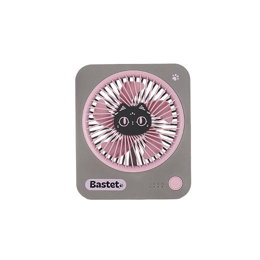 大英博物馆 巴斯特系列 萌猫桌面小风扇 浅棕色 紫灰色 商品图7