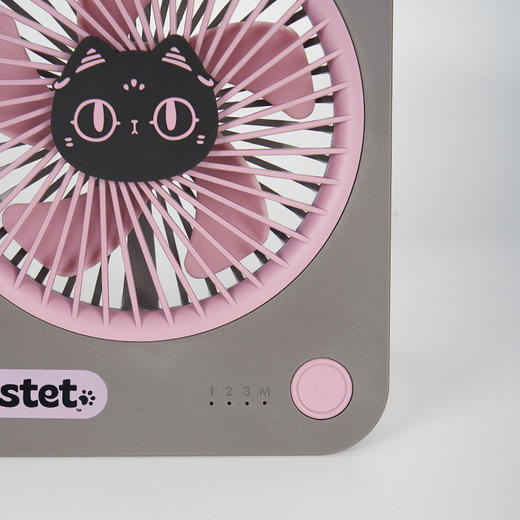 大英博物馆 巴斯特系列 萌猫桌面小风扇 浅棕色 紫灰色 商品图3