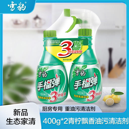 雪豹 强力型厨房重油污净清洁剂2瓶400g*2 （青柠飘香）3321A 商品图0