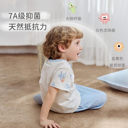 【25年春夏新品】ibaby×outlast太空科技恒温童梦奇境一公里针织抑菌短袖长裤套装亲子装 商品图3
