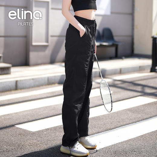 一恋•普拉提 2025春季新款轻盈速干休闲裤宽松褶皱系带运动裤QC3021 商品图7